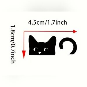Black Cat Decal Stickers 5 Count, Size 0.7" x 1.7"